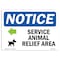 Signmission OSHA Notice Sign, 10" H, Rigid Plastic, Service Animal Relief Area (Left Sign With Symbol, Landscape OS-NS-P-1014-L-18282 - alternate 1
